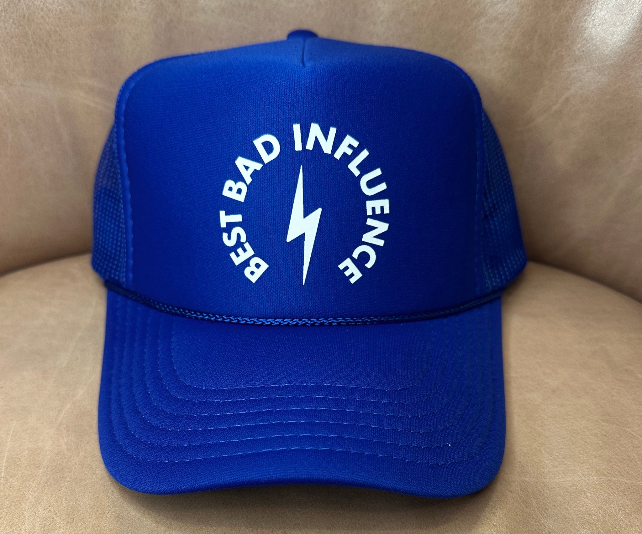 BBI Blue Logo Trucker Hat – Best Bad Influence